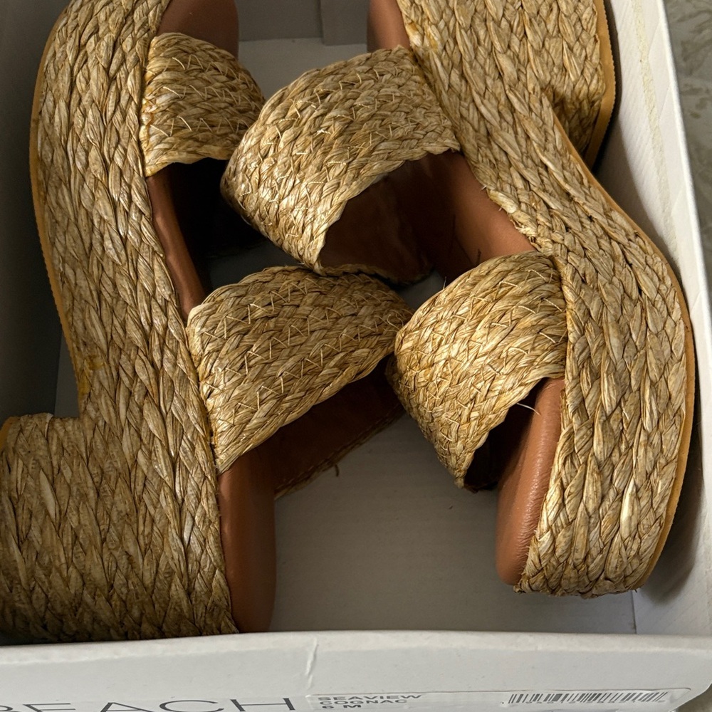Beach Woven Tan Espadrille Sandals